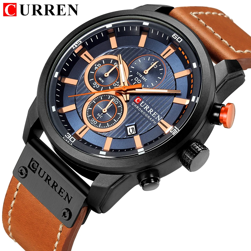CURREN 8291 Low MOQ Men Quartz Movement Brand Wristwatches Leather Strap Can Custom Sports Watch
CURREN 8291 Low MOQ Men Quartz Movement Brand Wristwatches Leather Strap Can Custom Sports Watch