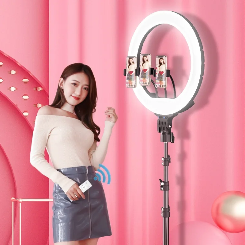 

Cheap Price 18 Inch Big Live Tiktok Youtube Video Fill Lamp Beauty Selfie Makeup Led Ring Light With Tripod Phone Holder