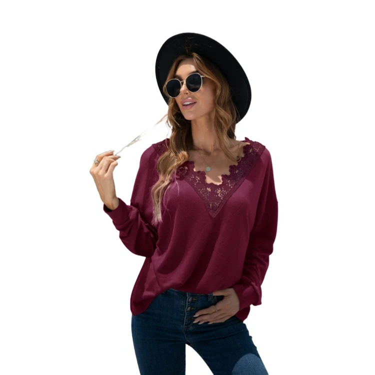 Hot sale ladies chiffon lace trim solid color blouse casual lace fitted shirt, Picture color
Hot sale ladies chiffon lace trim solid color blouse casual lace fitted shirt, Picture color