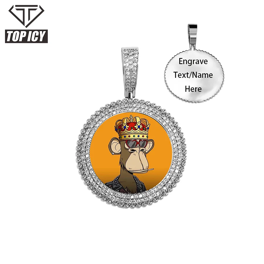 Top Icy Jewelry Hip Hop 14k Gold CZ Diamond Paved Round Picture Frame Custom Photo Pendant For Women Men
Top Icy Jewelry Hip Hop 14k Gold CZ Diamond Paved Round Picture Frame Custom Photo Pendant For Women Men