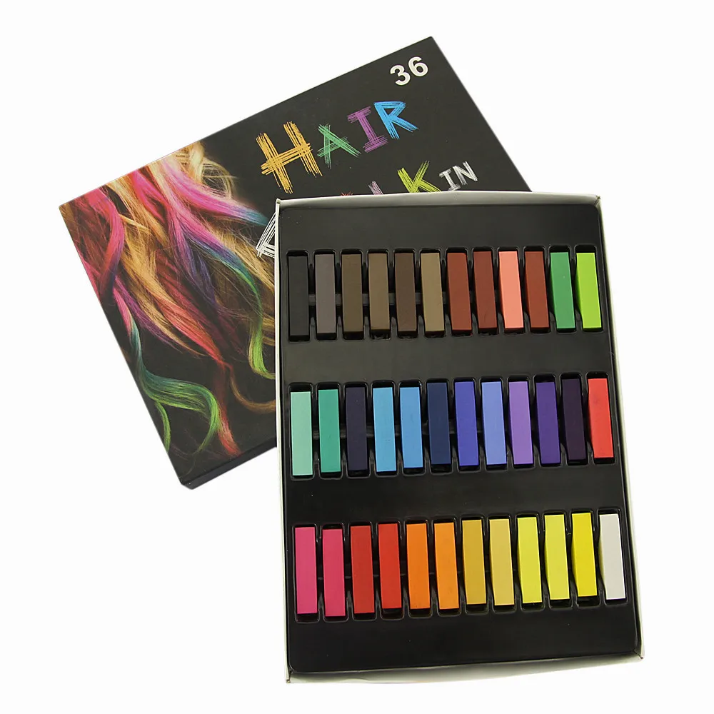 Wholesale 36 color hair dye chalk Safe and non-toxic water base hair disposable hair dye stick, 36 colors
Wholesale 36 color hair dye chalk Safe and non-toxic water base hair disposable hair dye stick, 36 colors