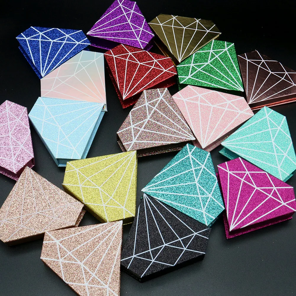 New Style Diamond Shape Colorful Glitter Eyelashes Package Box With Private Package Label Sticker, Rainbow color
New Style Diamond Shape Colorful Glitter Eyelashes Package Box With Private Package Label Sticker, Rainbow color