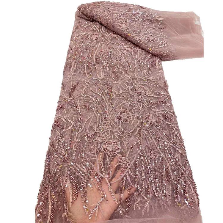 African Beaded Embroidery Fabric Net Lace Fabrics Beaded Embroidered Sequins Tulle Lace for Evening Dress
African Beaded Embroidery Fabric Net Lace Fabrics Beaded Embroidered Sequins Tulle Lace for Evening Dress