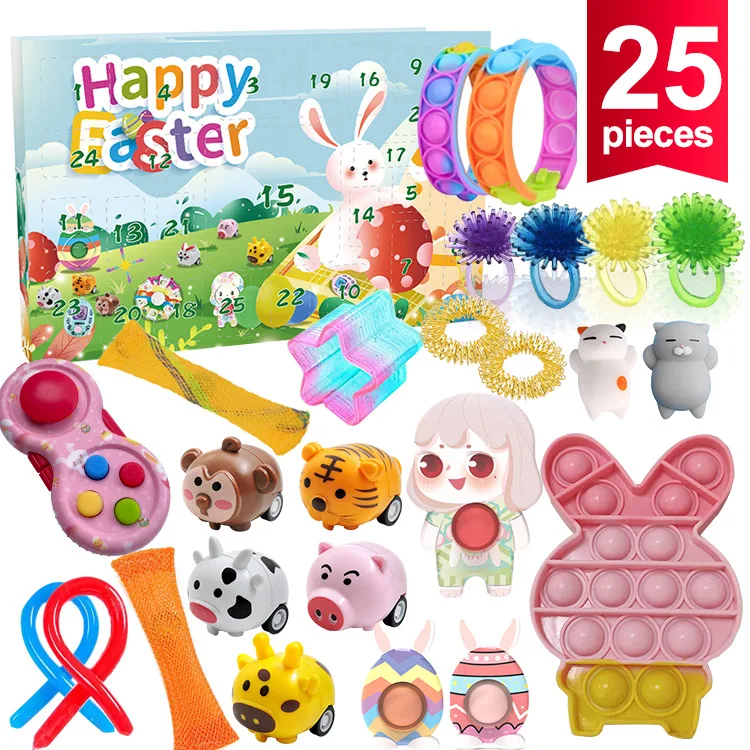 25pcs Easter Countdown Calendar Fidget Toys Pack Pop Blind Box Stress Relief and Anti-Anxiety Tools Sensory Toys for Kids Adult, As picture or customized
25pcs Easter Countdown Calendar Fidget Toys Pack Pop Blind Box Stress Relief and Anti-Anxiety Tools Sensory Toys for Kids Adult, As picture or customized