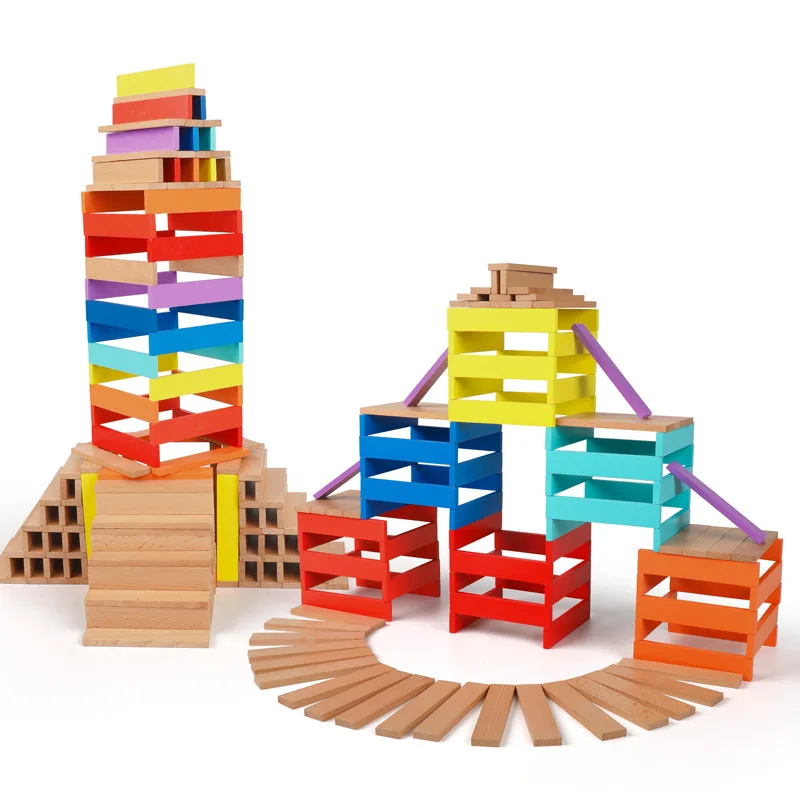 

Children's Wooden Toys Building Blocks Assembled Puzzle Large Particles Creative Early Educational Stacking Toy For Kids