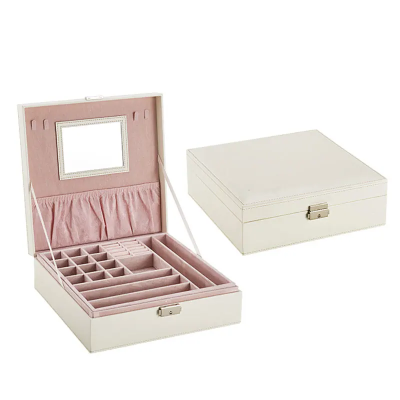 Luxury Custom Large PU Leather Jewelry Box Mirror Ring Necklace Earring Storage Packaging Boxes Velvet Jewellery Case Organizer, Black, white
Luxury Custom Large PU Leather Jewelry Box Mirror Ring Necklace Earring Storage Packaging Boxes Velvet Jewellery Case Organizer, Black, white