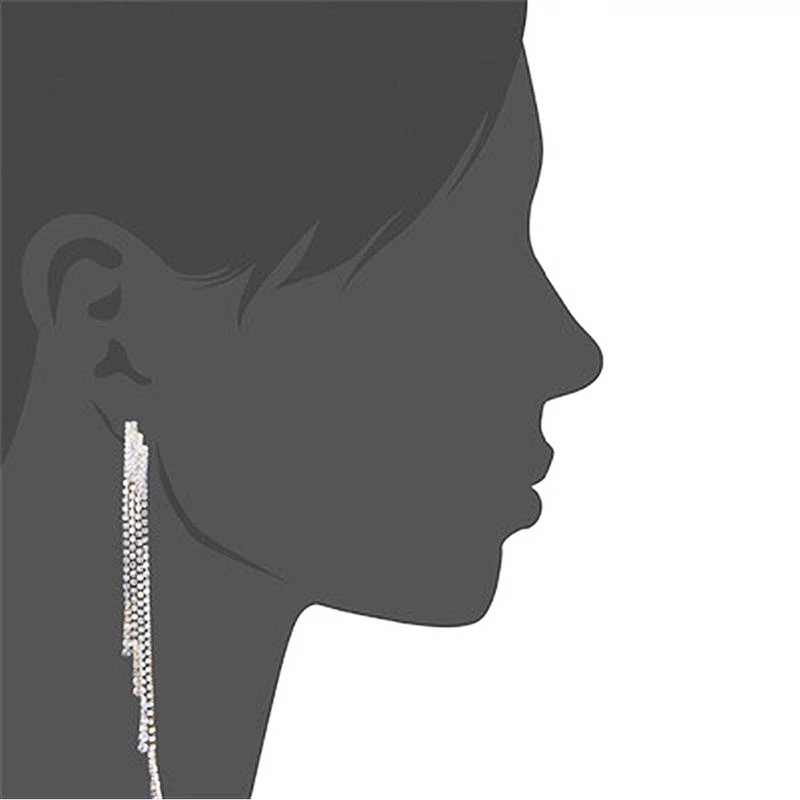 Modern Earring Jewelry Luxury Rhinestone Diamond Earring Tassel Chain Bohemian Stud Ear Rings Romantic Long Earrings for Women, Silver & gold
Modern Earring Jewelry Luxury Rhinestone Diamond Earring Tassel Chain Bohemian Stud Ear Rings Romantic Long Earrings for Women, Silver & gold