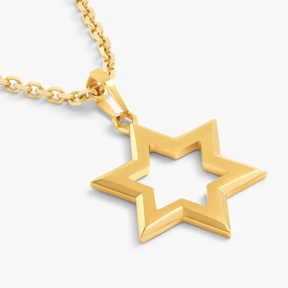 EU Hot Simple Design Stainless Steel Brushed Design Star Pendant Fashion Hollow Hexagram Necklace
EU Hot Simple Design Stainless Steel Brushed Design Star Pendant Fashion Hollow Hexagram Necklace