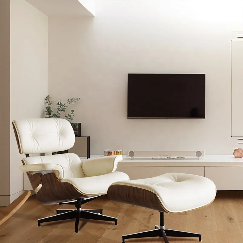 Mid century Sofa Personality Leisure pool casual genuine leather lounge office chair, White
Mid century Sofa Personality Leisure pool casual genuine leather lounge office chair, White