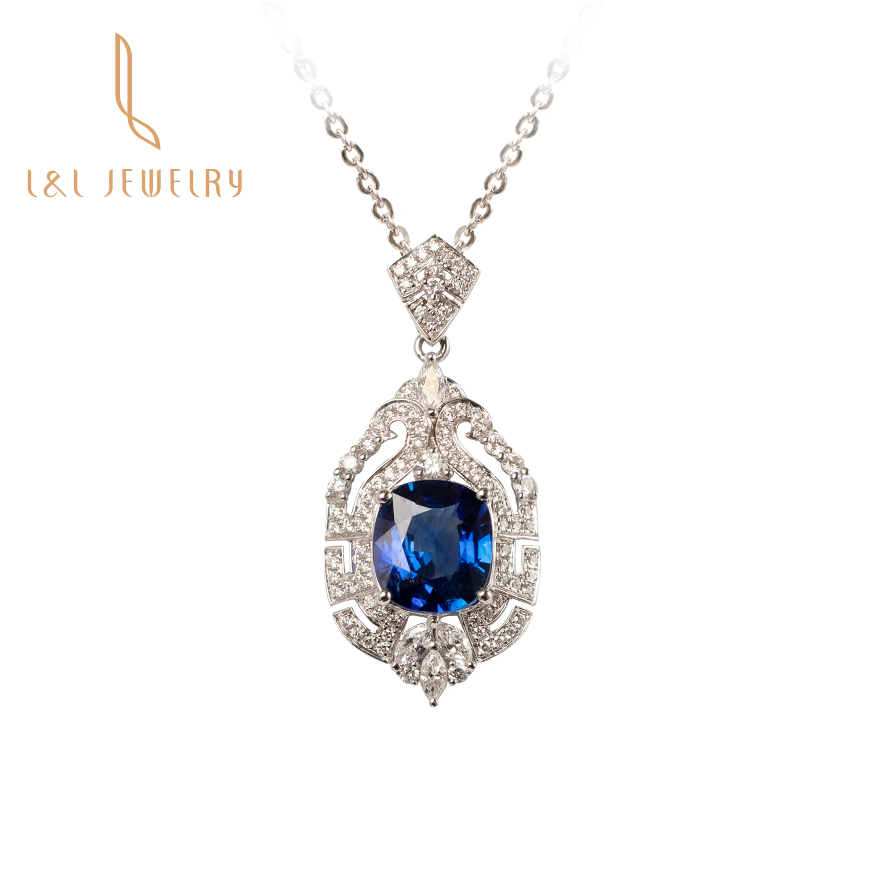 Custom Jewelry Fantastic Royal Blue Natural Sapphire Diamonds 18k White Gold Necklace with Chain
Custom Jewelry Fantastic Royal Blue Natural Sapphire Diamonds 18k White Gold Necklace with Chain