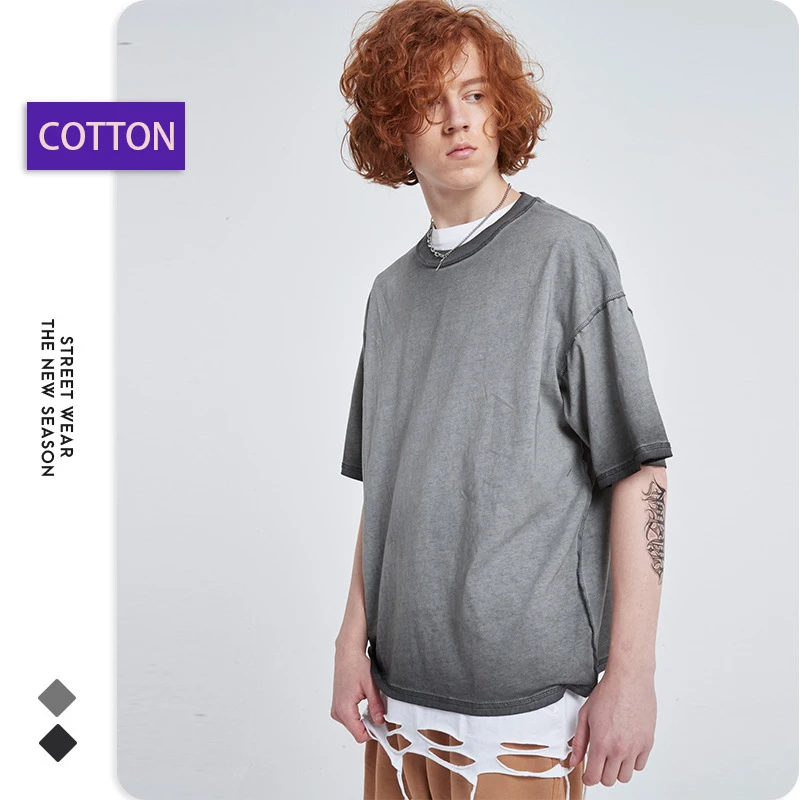 Men's sports washed cotton short sleeve T-shirt hip hop casual clothes gradient nostalgic sportswear fashion clothes
Men's sports washed cotton short sleeve T-shirt hip hop casual clothes gradient nostalgic sportswear fashion clothes