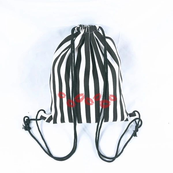 Personalized Striped Chic Travel Drawstring Backpack For Women 
Personalized Striped Chic Travel Drawstring Backpack For Women