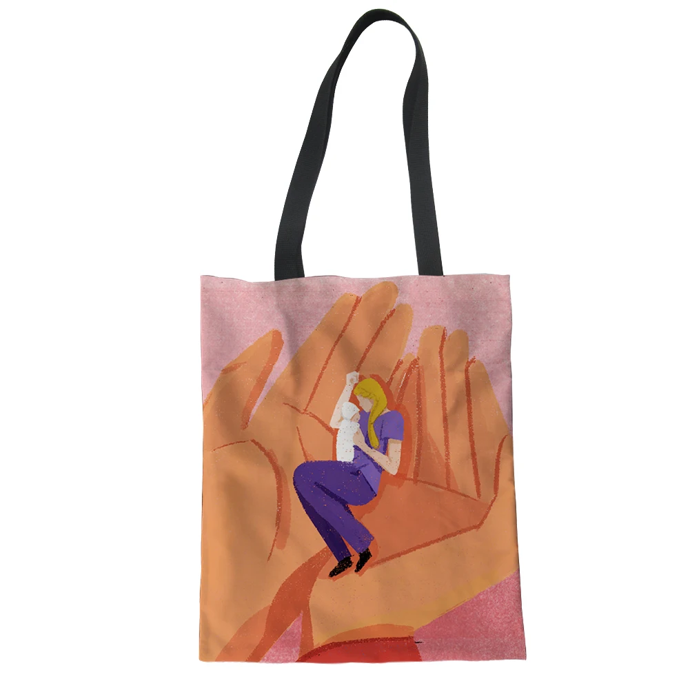 Cartoon Tote Bag Cotton Canvas Mother & Baby Orange/Purple Pattern Bags Shopping Photo Boutique Shopping Bags Gift for Mother, Customized color
Cartoon Tote Bag Cotton Canvas Mother & Baby Orange/Purple Pattern Bags Shopping Photo Boutique Shopping Bags Gift for Mother, Customized color