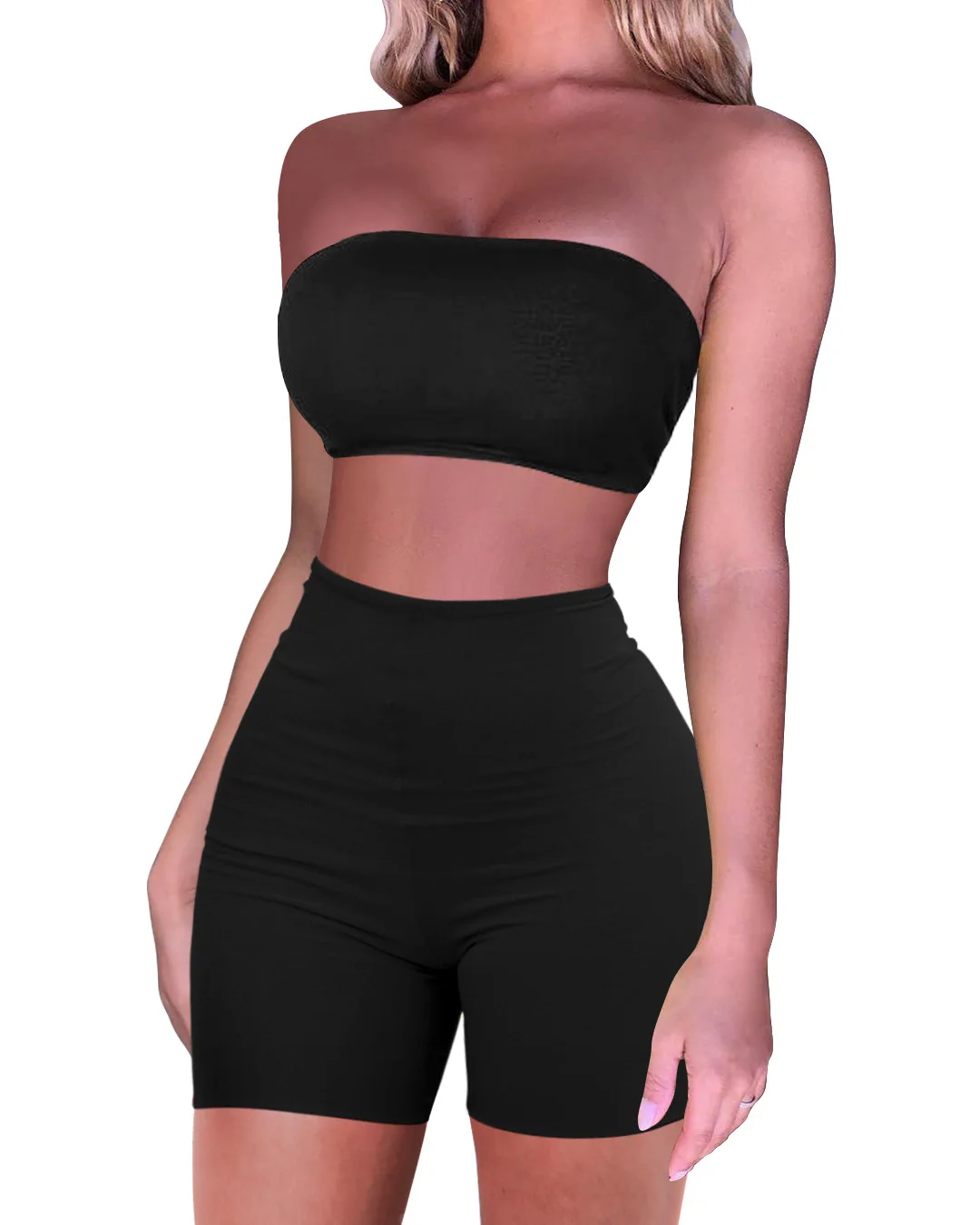 TOB 2021 summer new product two piece set women clothing Sexy tube top and high waist shorts AM702
TOB 2021 summer new product two piece set women clothing Sexy tube top and high waist shorts AM702