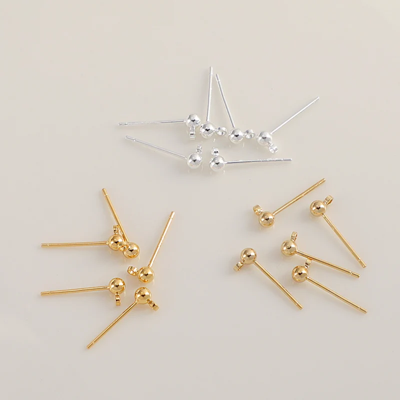 925 silver needle Ball Head Pin 18k gold filled earring jewelry making Copper smooth horizontal closing Pendant needle holder
925 silver needle Ball Head Pin 18k gold filled earring jewelry making Copper smooth horizontal closing Pendant needle holder