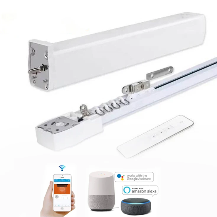 Google alexa smart home MI wifi tuya app controll remote controll electric smart home curtain system motor, White
Google alexa smart home MI wifi tuya app controll remote controll electric smart home curtain system motor, White