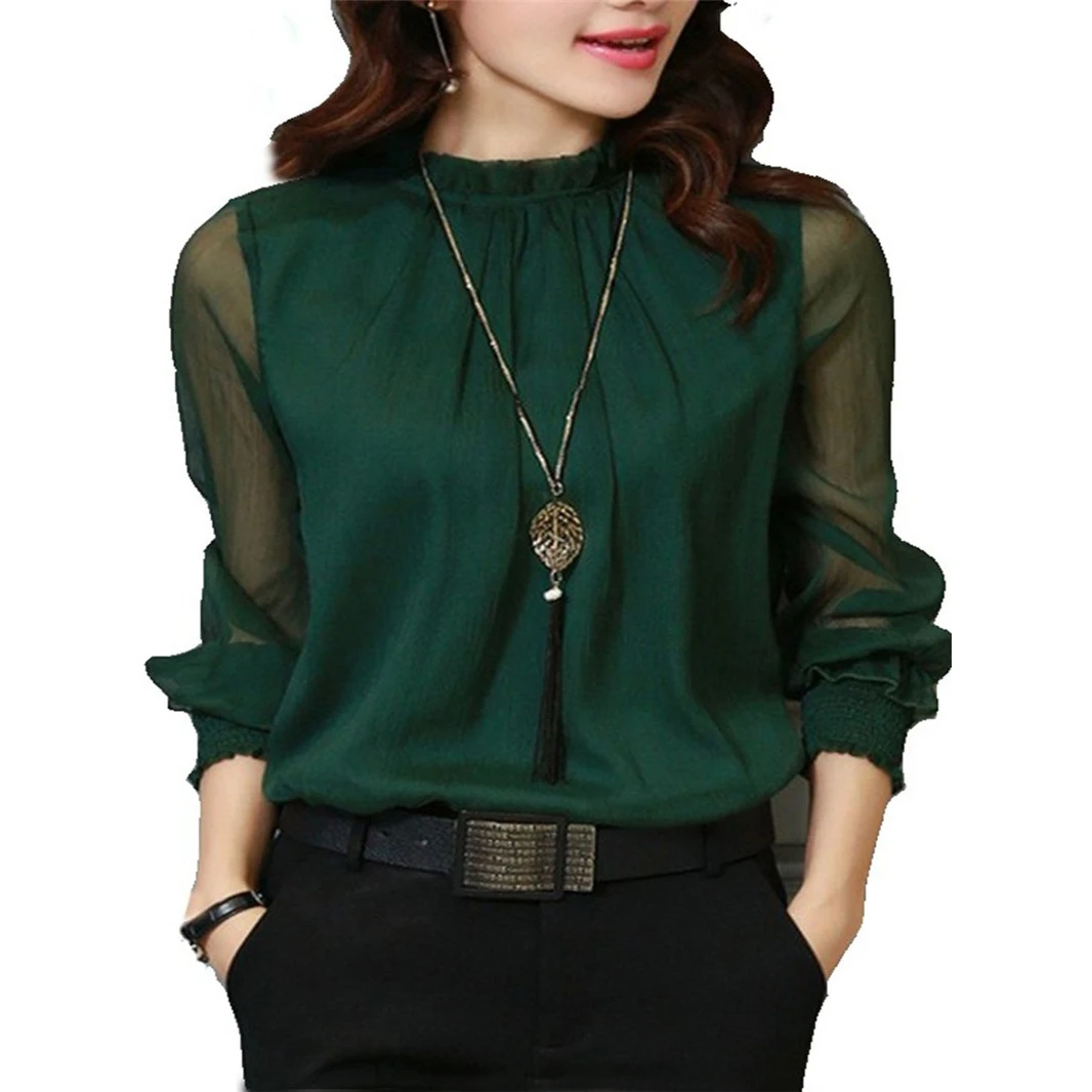 Women's Plus Size Chiffon Blouse New Women Tops Long Sleeve Stand Collar Work Clothes Lady Shirts Elegant Casual Blouses
Women's Plus Size Chiffon Blouse New Women Tops Long Sleeve Stand Collar Work Clothes Lady Shirts Elegant Casual Blouses