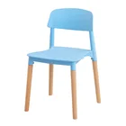 Prime plastic seat wooden leg dining study chair