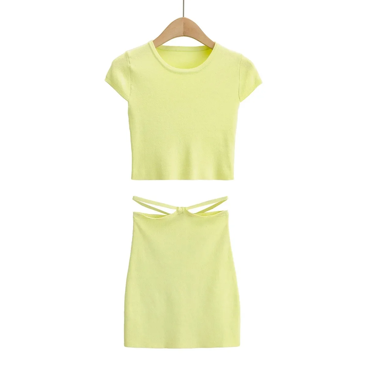 B54534A New arrival women round collar short sleeve t-shirt with hollow out skirt, Black/white/green
B54534A New arrival women round collar short sleeve t-shirt with hollow out skirt, Black/white/green