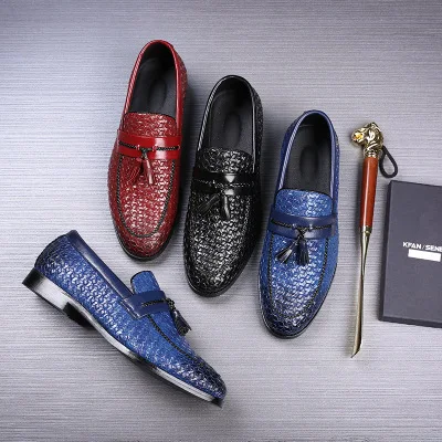 Wholesaling Fashion Businessman Loafers Design Black Formal Work Red Bottom Men's Dress Shoes, Black/blue/red
Wholesaling Fashion Businessman Loafers Design Black Formal Work Red Bottom Men's Dress Shoes, Black/blue/red