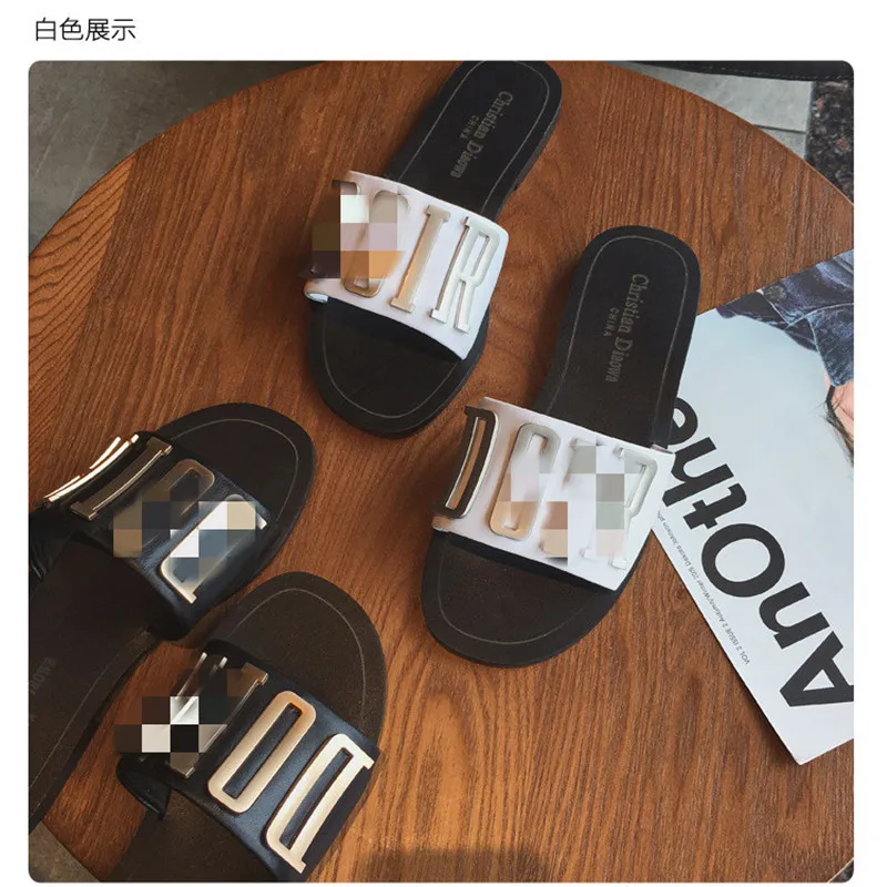 MFL03 New Arrival Metal Flat Slippers Brand D*or Slides Slippers For Women 2021, As shown
MFL03 New Arrival Metal Flat Slippers Brand D*or Slides Slippers For Women 2021, As shown