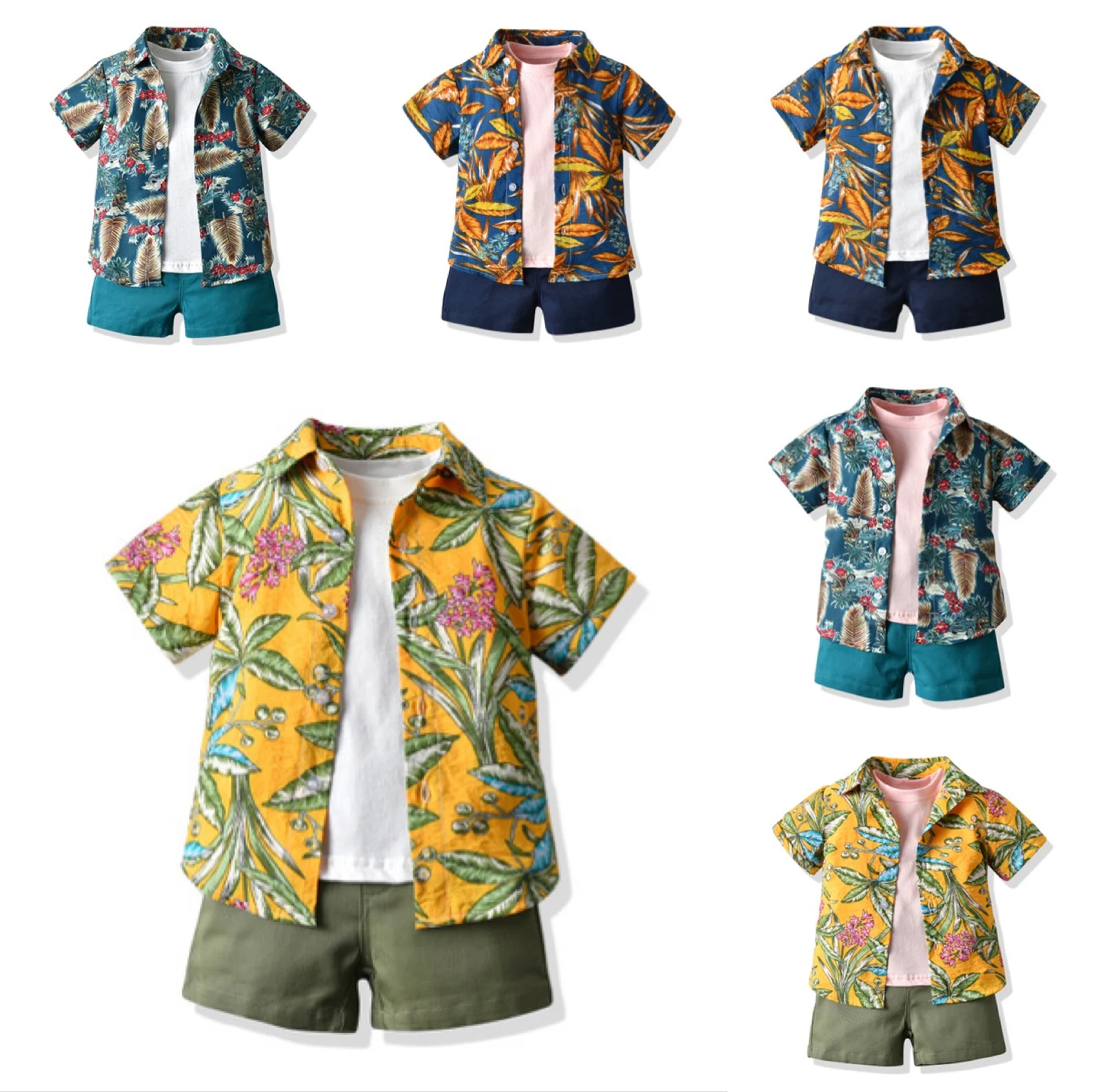 2020 hot selling summer short sleeved single breasted bow tie flower shirt three piece kids boys clothing set on the beach
2020 hot selling summer short sleeved single breasted bow tie flower shirt three piece kids boys clothing set on the beach