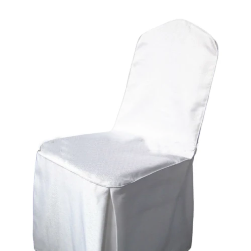 Poly Plain Jacquard Chair Cover With 3 Pleats