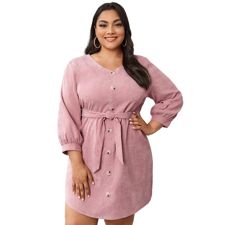Fashion Plus Size Dress Women Elegant Fall Clothing Polyester Solid Color V-neck Loose Puff Sleeve Casual Dresses
Fashion Plus Size Dress Women Elegant Fall Clothing Polyester Solid Color V-neck Loose Puff Sleeve Casual Dresses