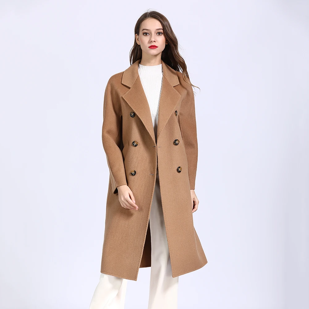 Customized Wool Trench Ladies Double Breasted Plus Size Coats Long Style Wool Coat With Belt
Customized Wool Trench Ladies Double Breasted Plus Size Coats Long Style Wool Coat With Belt