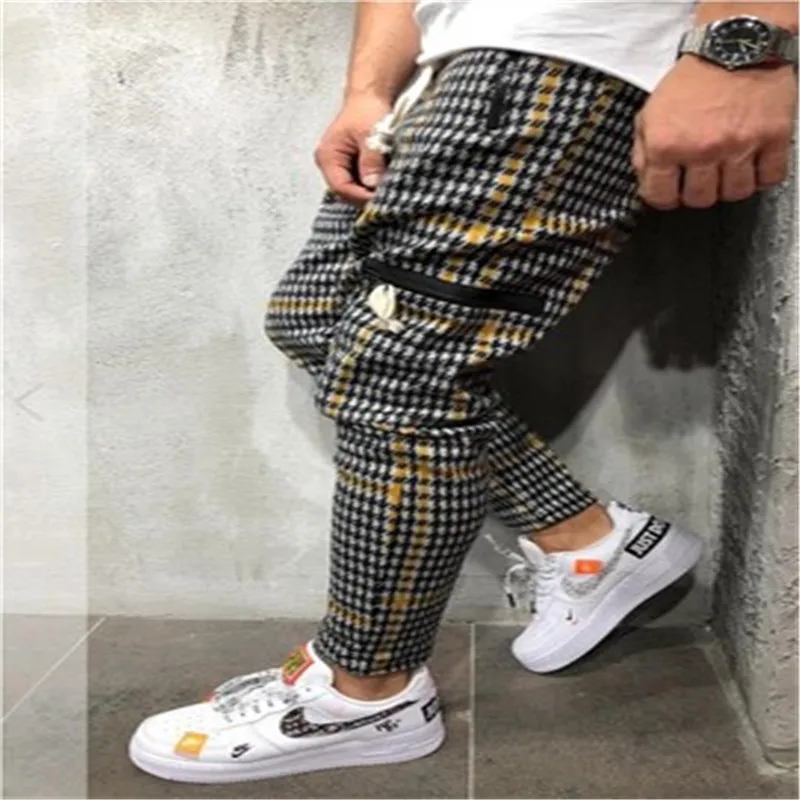 New men's Tight casual Fashion Plaid Pencil pants Modern Design Cotton Blended Euramerica style Pants, Customized color
New men's Tight casual Fashion Plaid Pencil pants Modern Design Cotton Blended Euramerica style Pants, Customized color