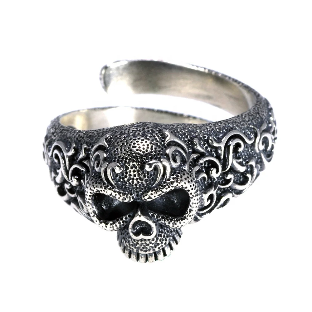 Gothic Vintage Punk Flower Engraved Skeleton Adjustable 925 Sterling Silver Jewelry Skull Rings
Gothic Vintage Punk Flower Engraved Skeleton Adjustable 925 Sterling Silver Jewelry Skull Rings