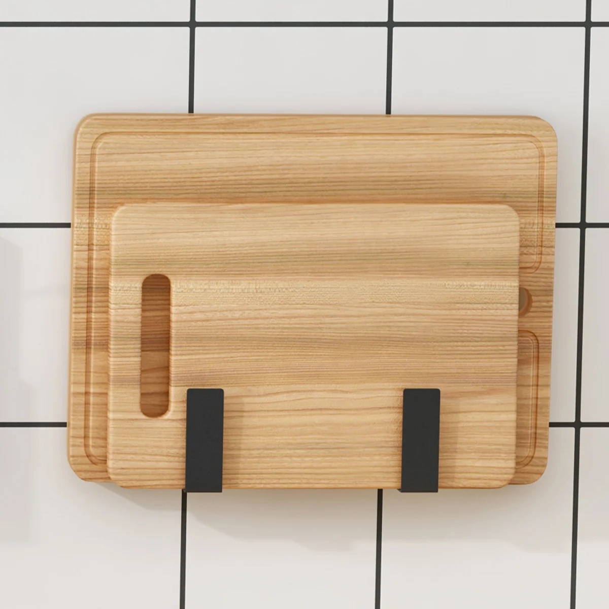 Yushijia A pair U-shaped wall-mounted cutting board holder for kitchen, White / black
Yushijia A pair U-shaped wall-mounted cutting board holder for kitchen, White / black
