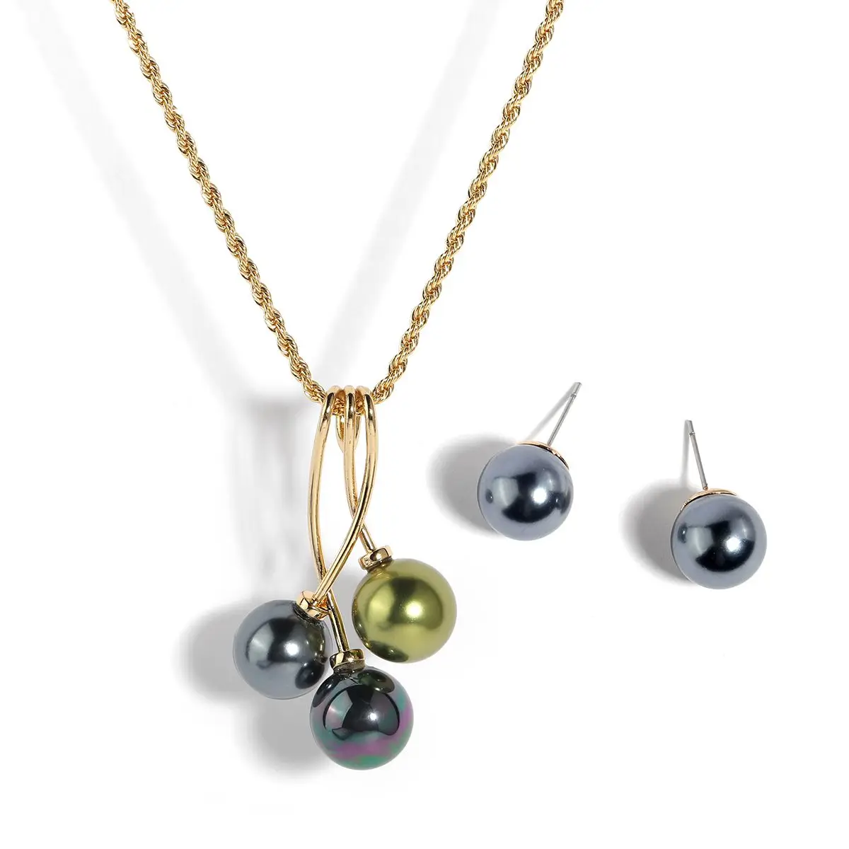 Fashion Rope Chain Hawaiian Jewelry Pearl Wholesale 18K Gold Plated Necklace And Earrings Set For Women
Fashion Rope Chain Hawaiian Jewelry Pearl Wholesale 18K Gold Plated Necklace And Earrings Set For Women