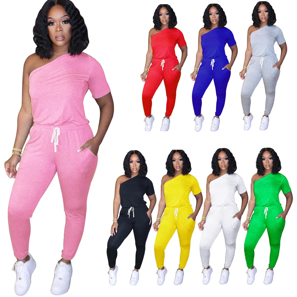 2020 Women's Jumpsuit Sport One Shoulder Lace Up Leisure Jumpsuit Sexy Club Party One Piece Playsuit Casual Fashion Clothes 0541
2020 Women's Jumpsuit Sport One Shoulder Lace Up Leisure Jumpsuit Sexy Club Party One Piece Playsuit Casual Fashion Clothes 0541