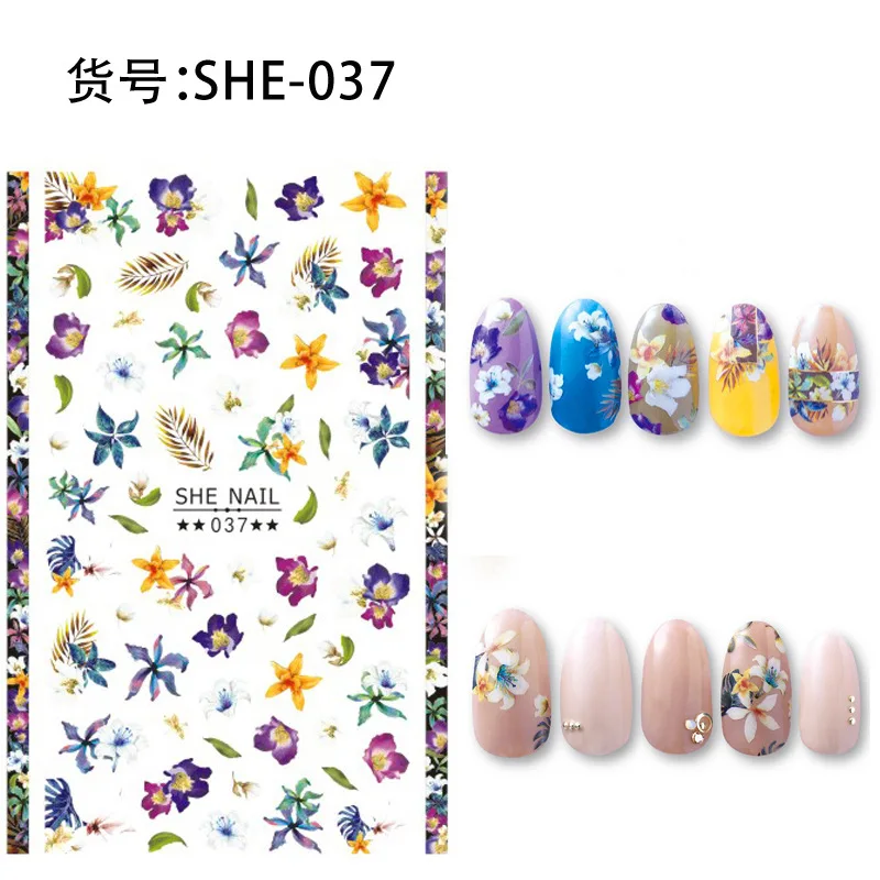 SHE037-SHE068 wholesale 3D Utralthin Adhesive Flower Nail Art Decals Decoration Leaf Manicure Wraps Nail Art Stickers
SHE037-SHE068 wholesale 3D Utralthin Adhesive Flower Nail Art Decals Decoration Leaf Manicure Wraps Nail Art Stickers