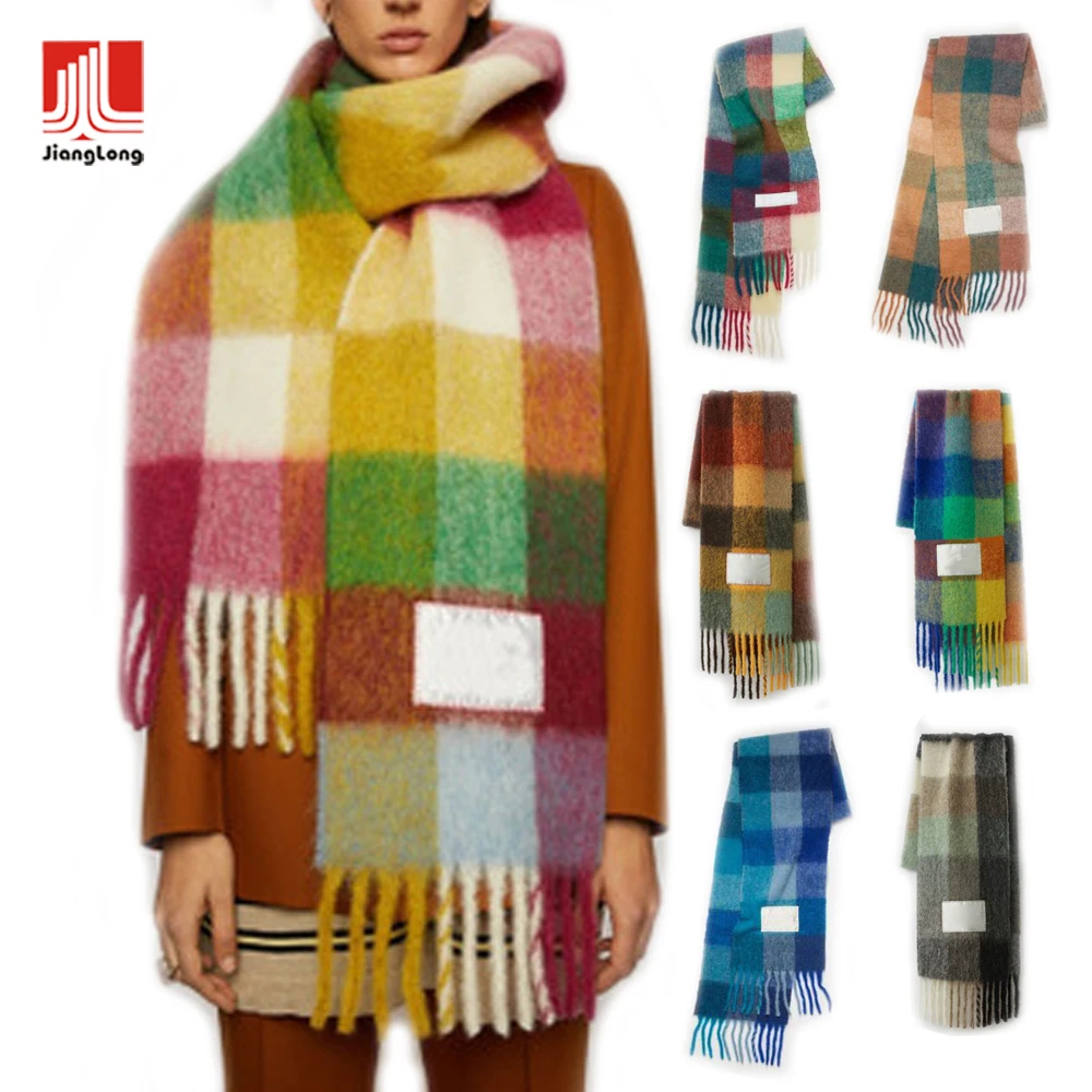 Fashion wholesale large oversize plaid fluffy winter scarf cape acrylic oblong chunky with tassel fringe scarf for women
Fashion wholesale large oversize plaid fluffy winter scarf cape acrylic oblong chunky with tassel fringe scarf for women