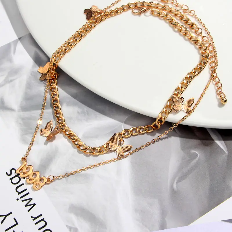Korean Luxury Fashion Charm Party Choker Chain Gold Plated Metal Letter Butterfly Pendant Necklace For Women
Korean Luxury Fashion Charm Party Choker Chain Gold Plated Metal Letter Butterfly Pendant Necklace For Women