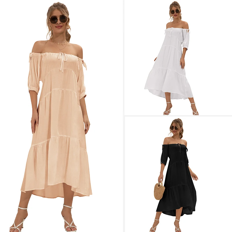B1858 2021 New Elegant Casual Dresses Summer Off Shoulder Slash Neck Long Dress for Ladies Print Maxi Dresses Women
B1858 2021 New Elegant Casual Dresses Summer Off Shoulder Slash Neck Long Dress for Ladies Print Maxi Dresses Women