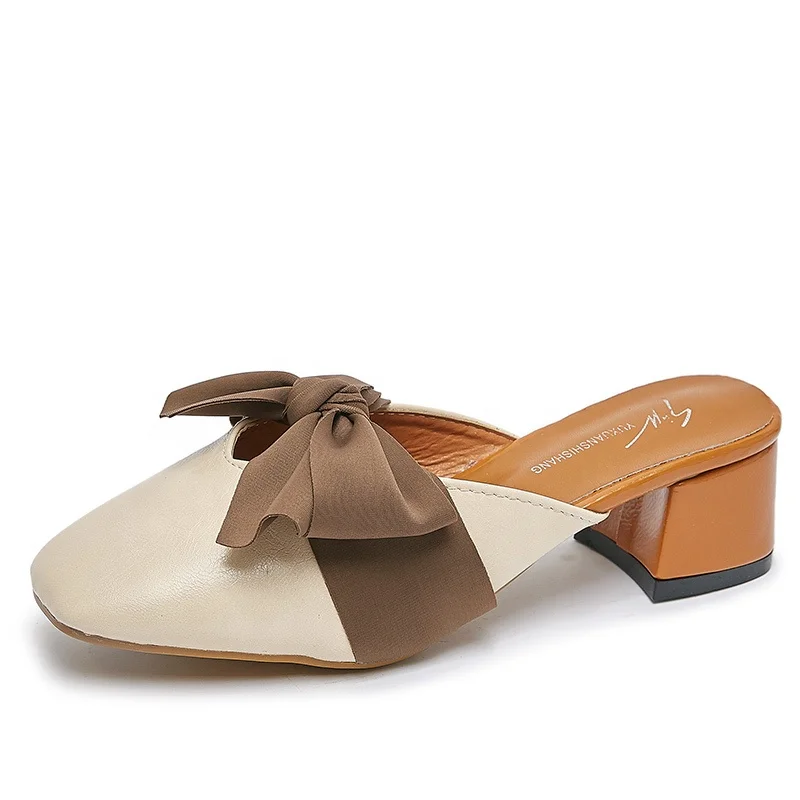 All-match Bowknot Thick Heel Slippers Square Toe PU Half Slippers Lazy Fashion Ladies Sandals
All-match Bowknot Thick Heel Slippers Square Toe PU Half Slippers Lazy Fashion Ladies Sandals