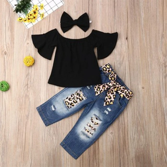 3-piece set of cute baby girl clothes 2020 summer toddler kid top + leopard print denim pants suit Amazon hot set, 1 colors
3-piece set of cute baby girl clothes 2020 summer toddler kid top + leopard print denim pants suit Amazon hot set, 1 colors