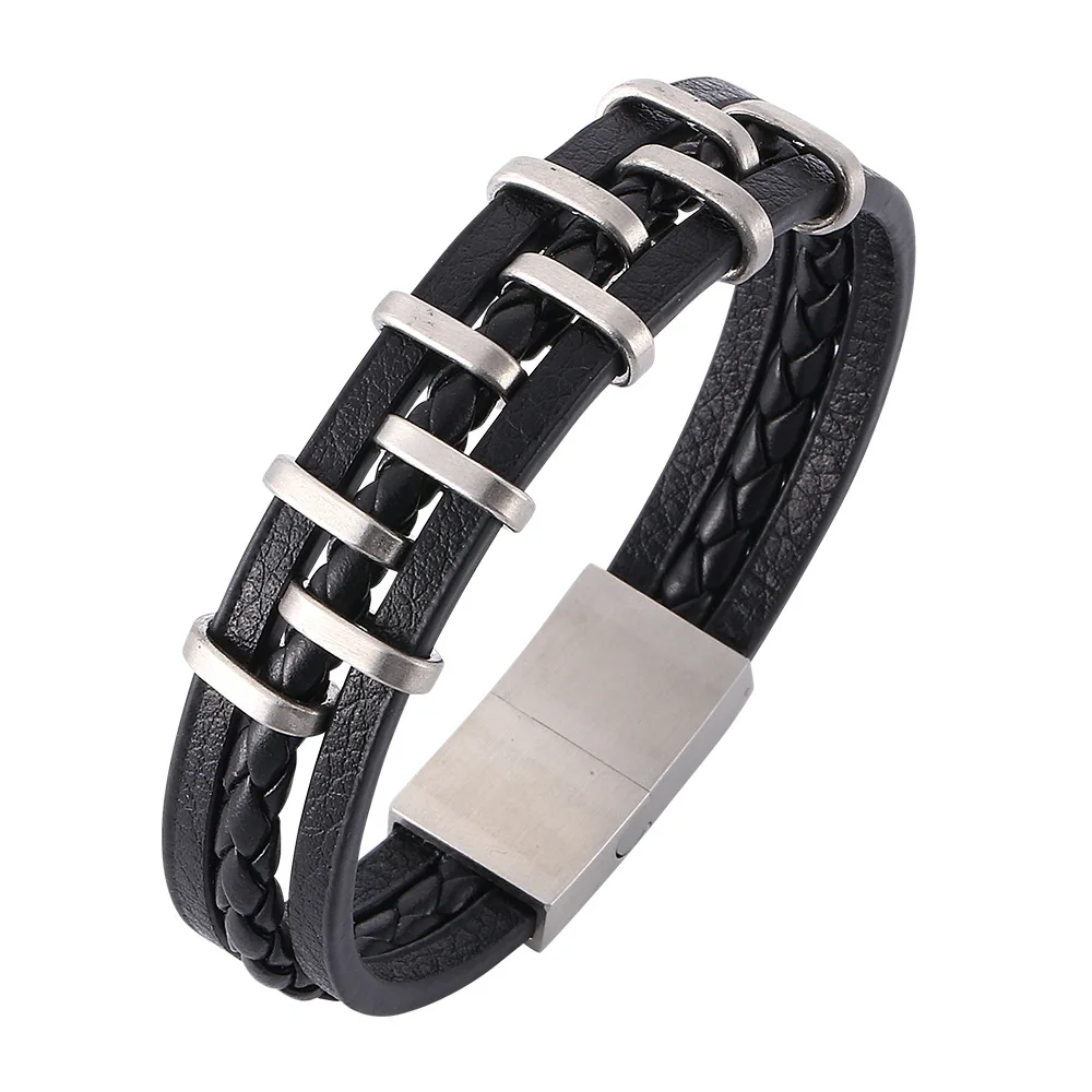 New Arrival Handmade Braided Jewelry Stainless Steel Men's Genuine Leather Bracelet Blanks
New Arrival Handmade Braided Jewelry Stainless Steel Men's Genuine Leather Bracelet Blanks