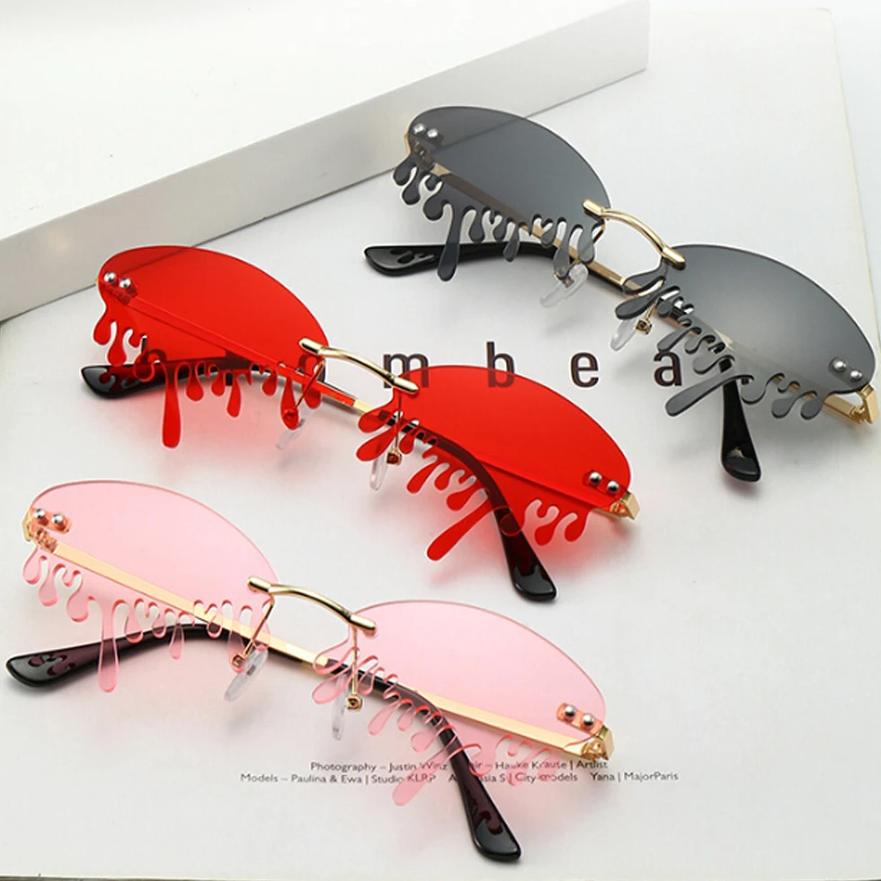 2021 Fashion Tear Water Drop Dripping Fashion Hot Sale Trendy Lady Sunglasses Rimless Women Sunglasses Big Design Eyewear, 8 colors
2021 Fashion Tear Water Drop Dripping Fashion Hot Sale Trendy Lady Sunglasses Rimless Women Sunglasses Big Design Eyewear, 8 colors