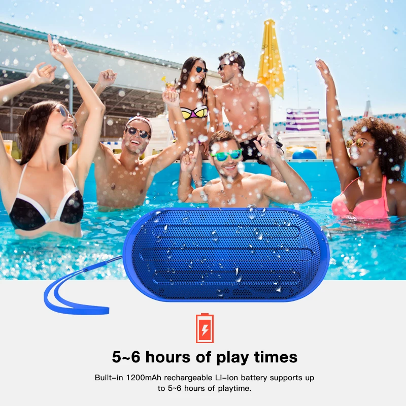 CE ROHS Hands Free Wireless Bluetooth Speaker Portable Waterproof Bluetooth Speaker With TF Card Reader - ANKUX.COM