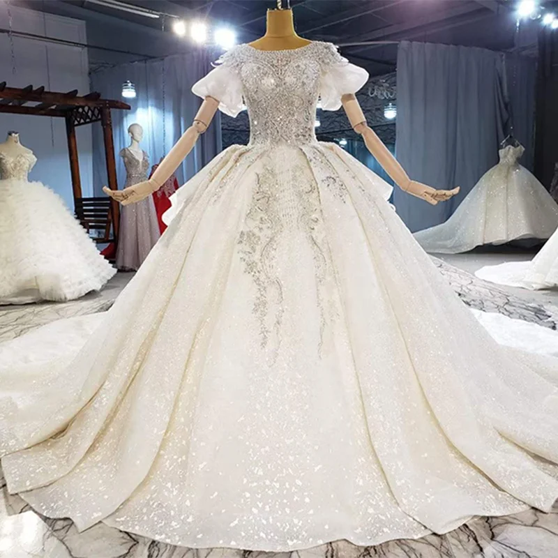 Jancember HTL2016 Custom Princess Queen Civil Glitter Wedding Gowns Dresses Women, Ivory
Jancember HTL2016 Custom Princess Queen Civil Glitter Wedding Gowns Dresses Women, Ivory
