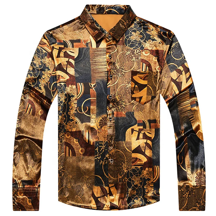 Christmas gift men's flower shirt Golden velvet Model latest casual soft printing for autumn and winter, Red/yellow
Christmas gift men's flower shirt Golden velvet Model latest casual soft printing for autumn and winter, Red/yellow