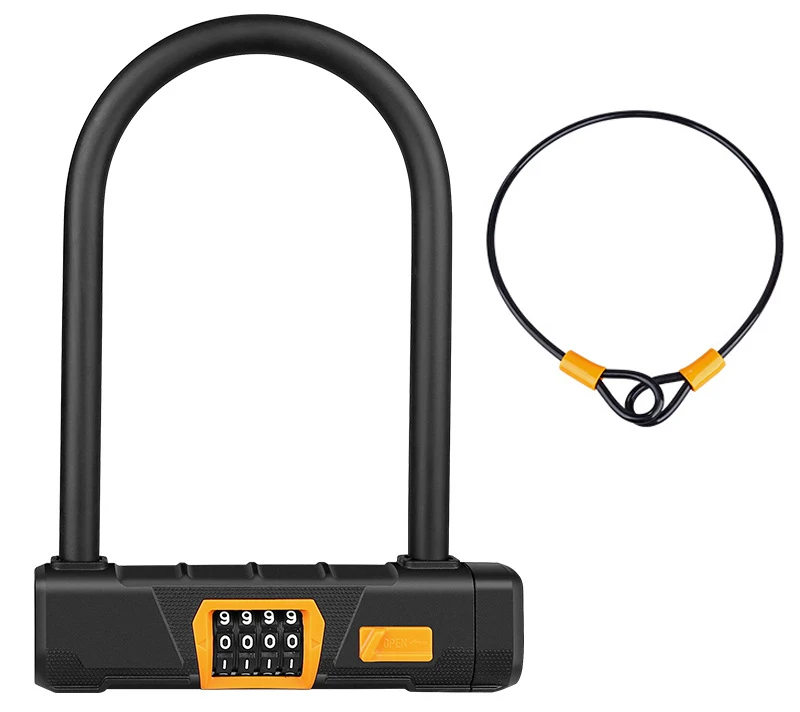 Mole 4 dial Combination U shape bike lock with Strong Cable Heavy Duty Bicycle, Blue, red, orange, yellow
Mole 4 dial Combination U shape bike lock with Strong Cable Heavy Duty Bicycle, Blue, red, orange, yellow