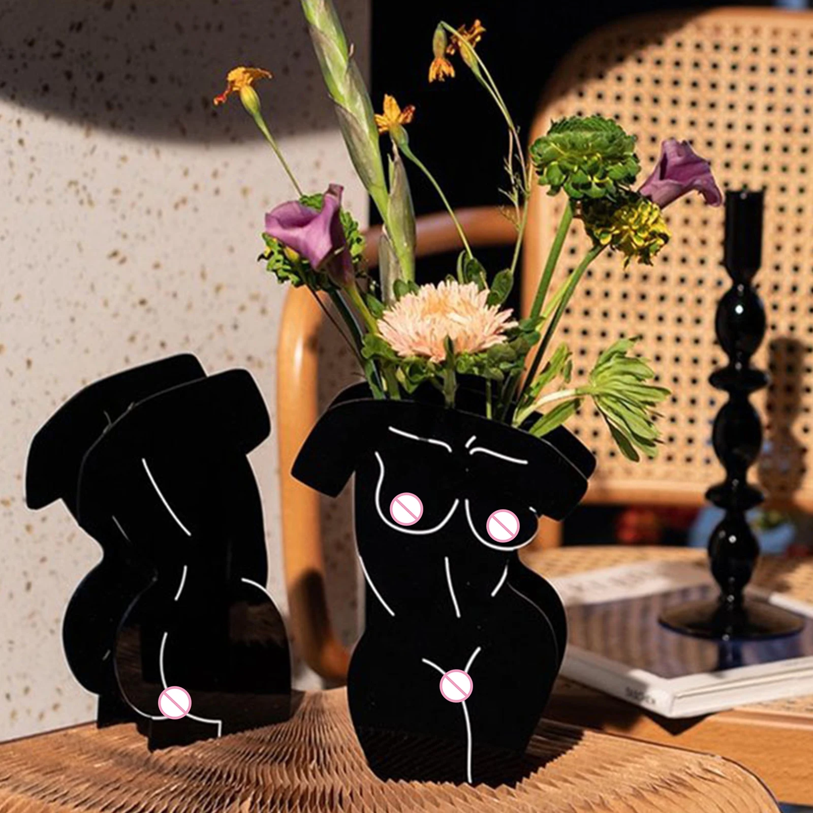Ins Nordic Abstract Women Female Human Body Creative Acrylic Flower Vase Art Crafts Modern Half-length Vase For Home Decor, Black
Ins Nordic Abstract Women Female Human Body Creative Acrylic Flower Vase Art Crafts Modern Half-length Vase For Home Decor, Black