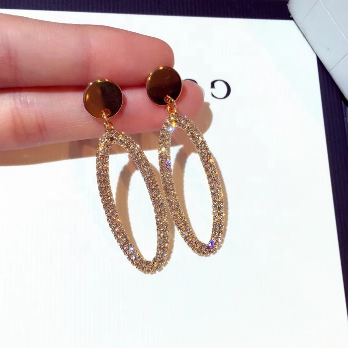 Luxury Super Flash Crystal Earrings Geometric Oval Round Hoop Earrings Women's Wedding Party Earring Jewelry, Picture shows
Luxury Super Flash Crystal Earrings Geometric Oval Round Hoop Earrings Women's Wedding Party Earring Jewelry, Picture shows