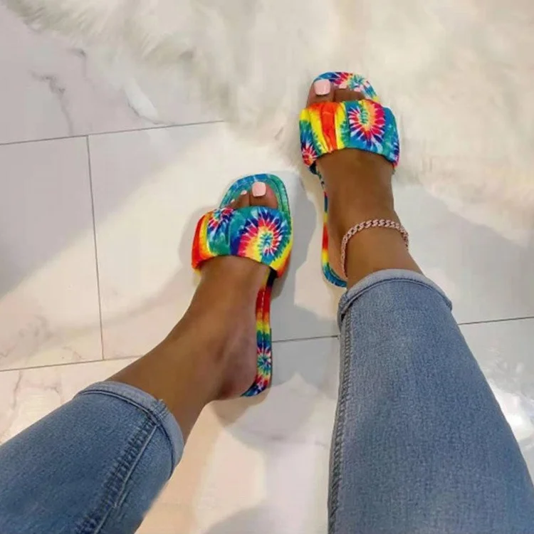 European Summer Ladies Plus Size Sandals Shoes Elastic Band Tie Dye Beach Sandals 
European Summer Ladies Plus Size Sandals Shoes Elastic Band Tie Dye Beach Sandals