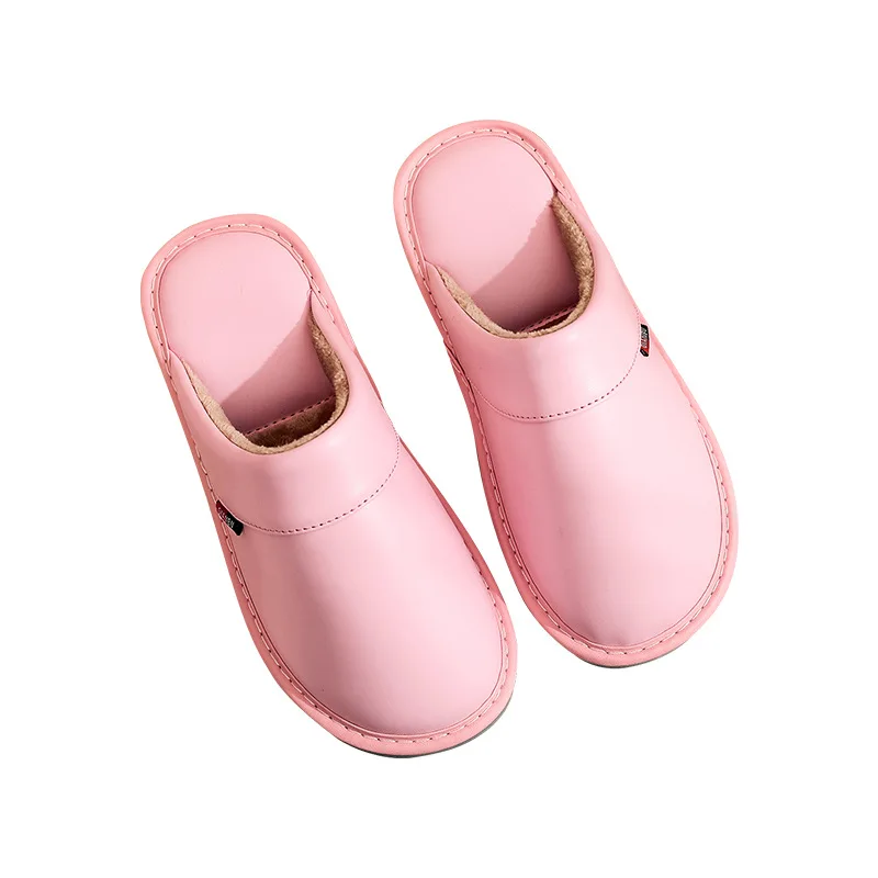 new autumn and winter women solid color leather slippers home mens indoor non-slip thick bottom warm waterproof floor slippers, As picture
new autumn and winter women solid color leather slippers home mens indoor non-slip thick bottom warm waterproof floor slippers, As picture
